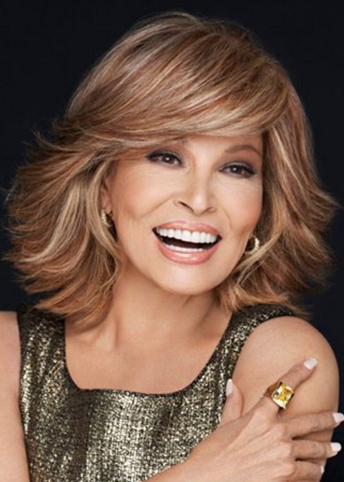 Dark Blonde Wavy Shoulder Length Wig Luxurious Raquel Welch