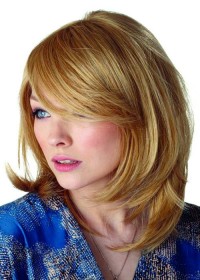 Straight Medium Length Luxury Ladies Wig