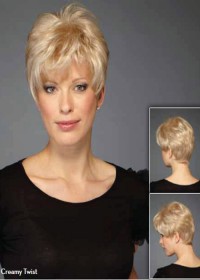 Very Short Blonde Monofilament Wig For Women